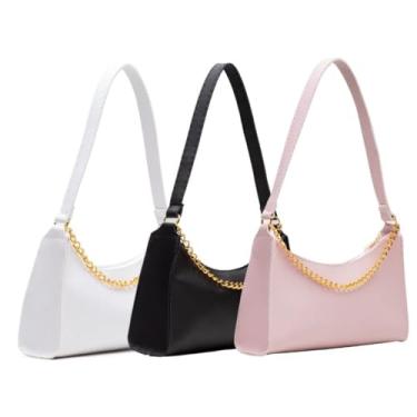 Imagem de KIT BOLSAS FEMININAS 3 BAGUETES LISAS PEQUENAS CORRENTES DE OMBRO E DE MÃO PEQUENAS MEIA LUA CORES!! (R+P+C)