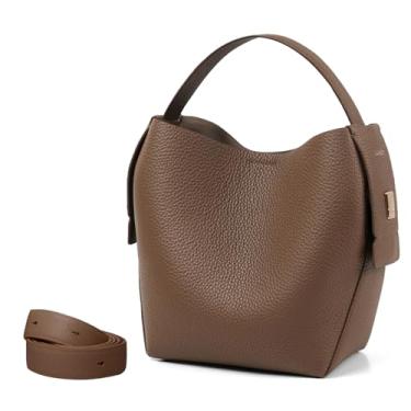 Imagem de LA'FESTIN Bolsa pequena de couro para mulheres: Bolsa tiracolo de ombro, Marrom chocolate