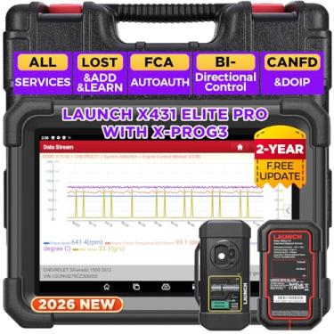 Imagem de LAUNCH Scanner de diagnóstico profissional Elite, ferramenta de controle bidirecional de todos os sistemas 2025 com CANFD e DOIP, 39+ reset, teste ativo, ferramenta automotiva FCA SGW, atualização de