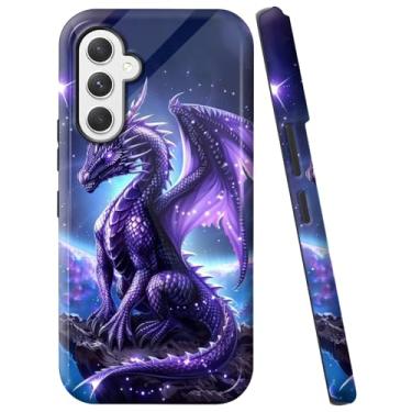 Imagem de WZCJDHMJ Capa para Samsung Galaxy A54 5G, capa de camada dupla à prova de choque - silicone + PC resistente a impactos, capa protetora antiarranhões 16.3 cm - dragão roxo