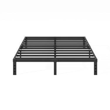 Imagem de COMASACH Estrutura de cama completa de 35,5 cm, sem necessidade de molas de caixa, estruturas de cama de plataforma de metal resistente de 1,587 kg, base de colchão antiderrapante e sem ruído, preta