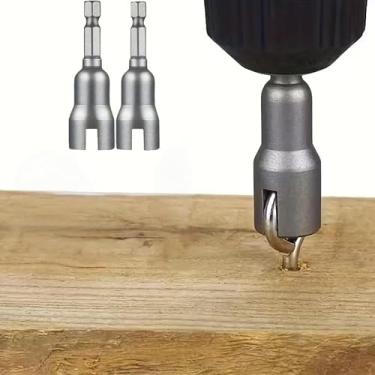 Imagem de Conjunto de adaptadores de chave de fenda elétrica de 2 peças com soquete de parafuso e porca de conversão sextavada de 6,35 mm para brocas, projetos de marcenaria, cinza