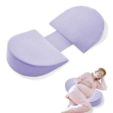 Imagem de Almofada de espuma viscoelástica para gravidez, travesseiro de maternidade para dormir de lado, cunha de gravidez plus size, suporte para mulheres grávidas nas costas, barriga, quadril, capa removível