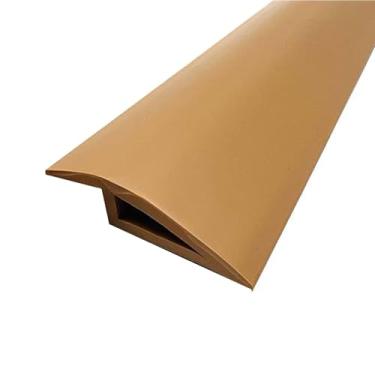 Imagem de GQQGSHOP Tira autoadesiva de transição de piso de 2 m, tira de acabamento de PVC para carpete e borda de piso, transições de limite de PVC adequadas para altura limite de 7 ~ 10 mm (marrom)