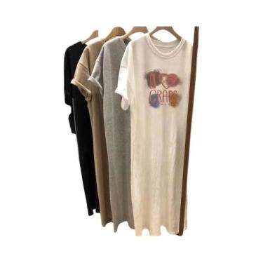 Imagem de Estilo doce coreano impresso oversized solto verão feminino novo vesti