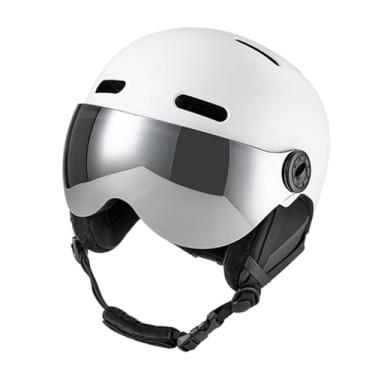 Imagem de Zhjvihx Capacete de Esqui Com óculos de Proteção, Conchas ABS Forro EPS Snowboard Almofadas de Ouvido Internas Removíveis, Capacetes Esportivos de Neve Com (L Circunferência da Cabeça 59 61CM)
