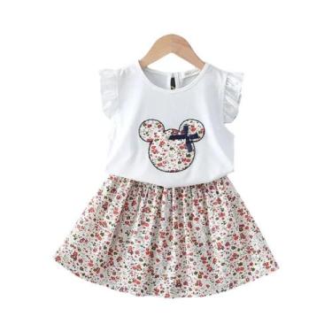 Imagem de Conjunto De Verão Para Meninas Bebê, Blusas Brancas E Shorts Xadrez, C