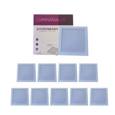 Imagem de Kit 10 Plafon Led Embutir 25w 30x30 Branco Quente