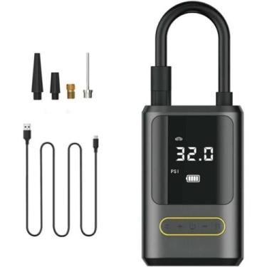 Imagem de Mini Compressor De Ar Digital Portátil Recarregável Usb Bico Calibrado