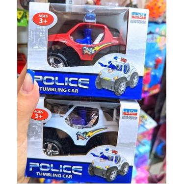 Imagem de Carro Carrinho Maluco Cambalhota Policia Jeep Bate e Volta com Boneco 