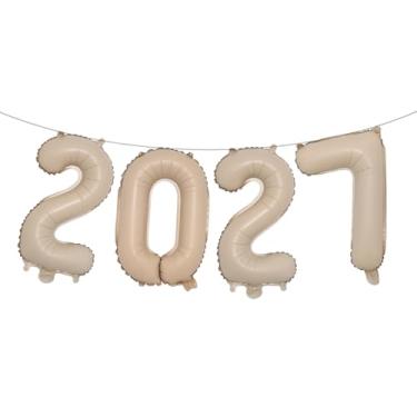 Imagem de Balões de alumínio de 40,6 cm 2027 número 2027 para festa de ano novo, decorações de formatura, decoração de escritório em casa (caramelo 2027)