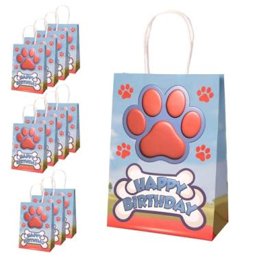 Imagem de 12un Sacolas Presente com Pata Cachorro, Papel Kraft Branco Adoráveis Sacola Lembrancinha com Pata Cachorro Festa Aniversário Artigos para Lanches Pequenos Presentes ou Cartões Agradecimento