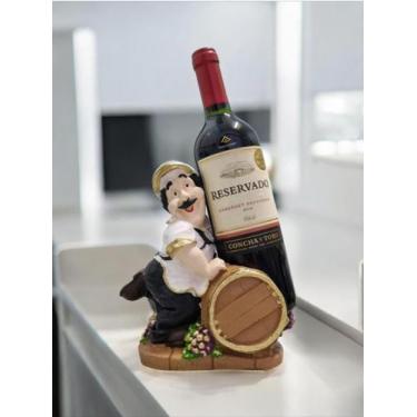 Imagem de Porta Vinho Cozinheiro Decorativo Suporte Garrafa Decoração Gourmet En