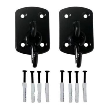 Imagem de Gancho Armador Para Rede Reforçado Silencioso 250 kg Par(Preto)