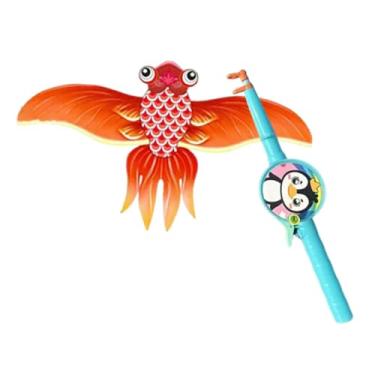 Imagem de Colaxi Pipa de brinquedo para crianças e adultos, ideal para atividades criativas ao ar livre na praia, com uma única linha, perfeita para acampamentos, Peixe Dourado