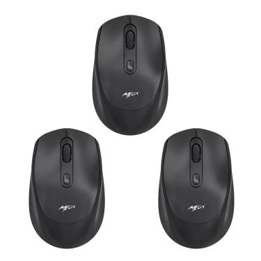 Imagem de Kit 3 Mouses Mega M180 Recarregável Preto DPI Ajustável