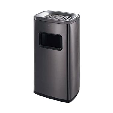 Imagem de Coluna de cinzeiro de aço inoxidável caixote do lixo corredor interno poste de extremidade de cigarro cinzeiro vertical ao ar livre lata de lixo de bumbum de cigarro Pilar de cinzas (A)