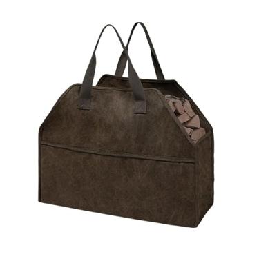 Imagem de Pacote de lenha multifuncional para armazenamento de tronco, bolsa de lenha durável, bolsa de lenha durável, organizador portátil para lareira, fogão a lenha, pacote de lenha