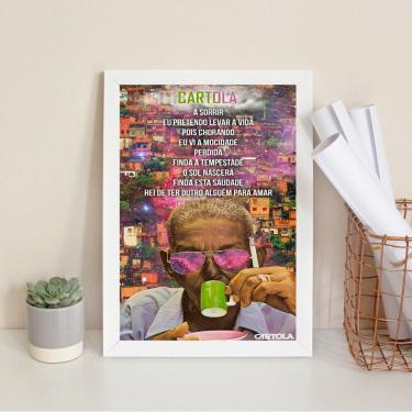 Imagem de Quadro Decorativo Cartola- Trecho Música 24X18Cm - Com Vidro