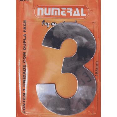 Imagem de Número Residencial Numeral N.3 60Mm Espelhado