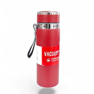 Imagem de Garrafa Térmica 800ml - Duplamente Isolada em Aço Inox 304 a Prova de Vazamento Mantém Bebidas Quentes por 12 Horas e Geladas por 24 Horas (Preta ou Vermelha) (Vermelho)