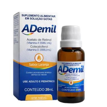Imagem de Ademil Gotas Vitaminas A + D 20ml Arte Nativa Uso Adulto e Pediátrico