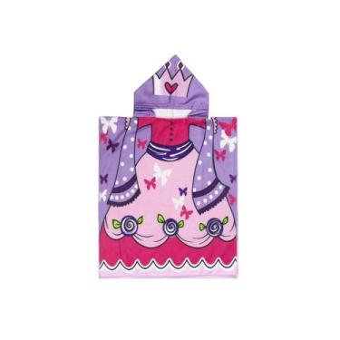 Imagem de Poncho Infantil Toalha Capuz Praia Roupao Princesa Rosa - APPEL