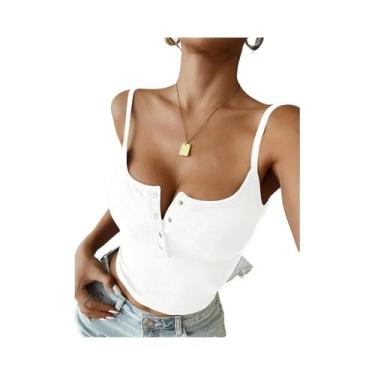 Imagem de Top Cropped Slim Feminino Com Alças Estilo Coreano Camiseta Básica Y2K