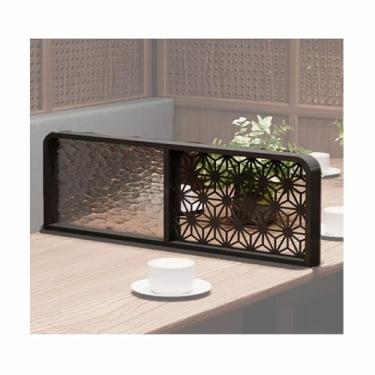 Imagem de Divisórias de área de jantar de metal dourado - divisórias de restaurante elegantes, bancada de cerca baixa para hotéis e quartos - divisor de bar decorativo de 50 x 25 cm