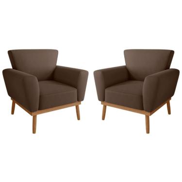 Imagem de Conjunto Poltrona Para Sala De Recepção Viana Inca Marrom