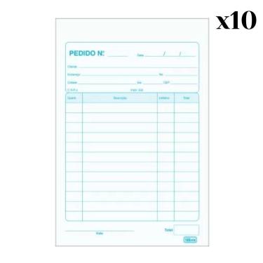 Imagem de Talão De Pedido 1-32 Pequeno 40x2 Vias 80 Folhas Tilibra Com 10 Unidades