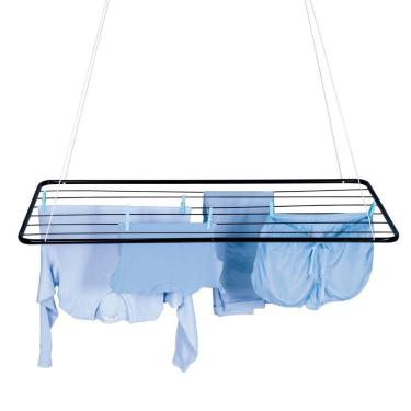 Imagem de Varal De Teto Em Aço Suspenso 120x56 Mor Cor:preto Preto