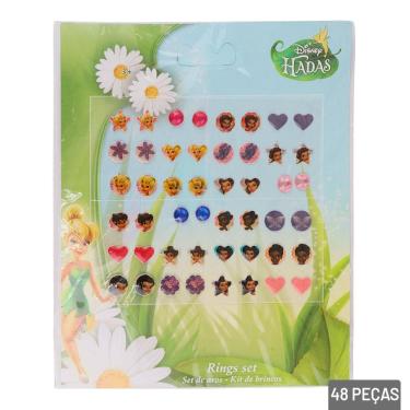 Imagem de Brinco Adesivo Infantil 48 Pçs Fadas da Disneys - Tudo em Caixa