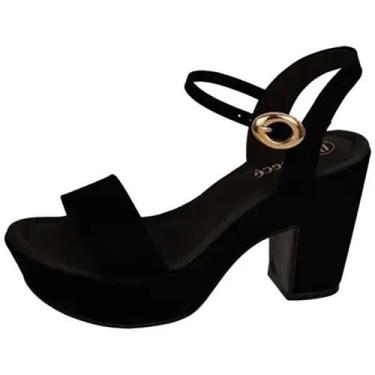 Imagem de Sandália Salto Bebecê Preto Feminina - Bebece, Preto, 37