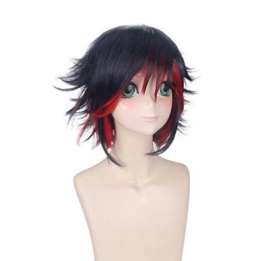 Imagem de Peruca de cosplay Kills La Kills, fantasia de anime sintética de 30 cm
