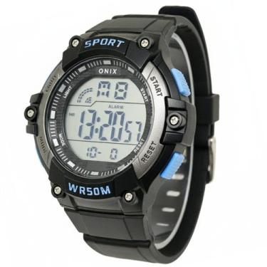 Imagem de Relógio Masculino Onix Digital IT383 Preto e Azul  Resistente à Água 5