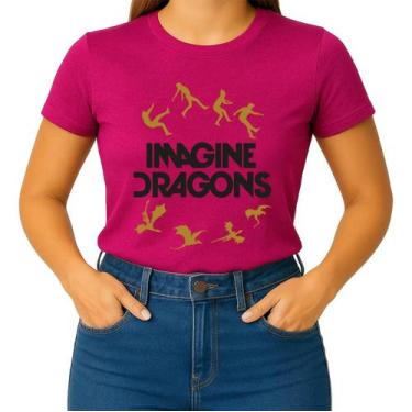 Imagem de Camiseta Camisa Adulto Feminina Masculina Algodão Banda Imagine Dragon