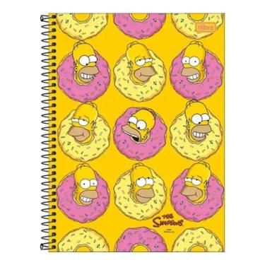 Imagem de Caderno Espiral Universitário Simpsons Donuts Homer 16 Matérias - Tilibra