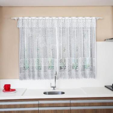 Imagem de Cortina de Renda para Cozinha Valencia - Interlar, BRANCO
