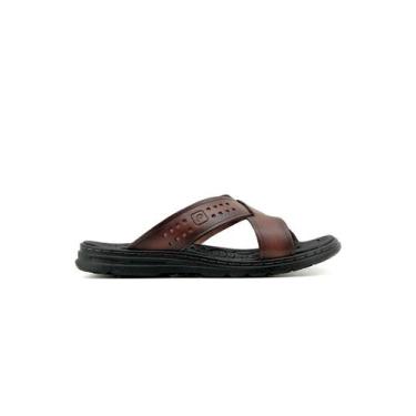 Imagem de Chinelo Pegada Masculino em Couro Pinhao, 42