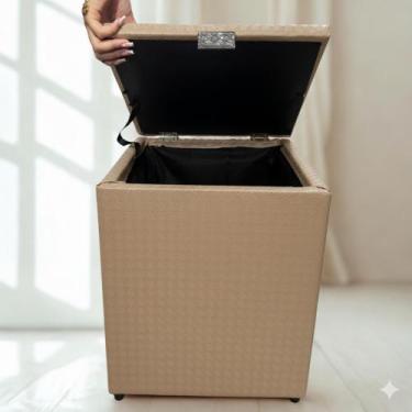 Imagem de Puff Bau Pequeno Porta Brinquedos Organizador Puffe Pufe Baú - Baú Puf
