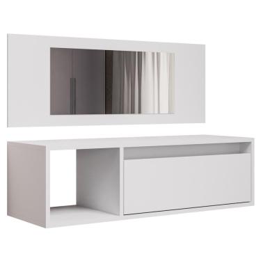 Imagem de Penteadeira Suspensa 1 Porta Eva Bp 90 Cm Eratto Moveis - Branco