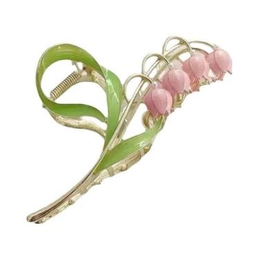 Imagem de Presilha De Cabelo Grande Com Design De Orquídea Campana, Estilo Fada,