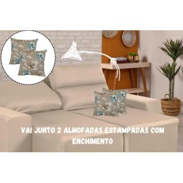 Imagem de Kit Capa De Sofá Retrátil Reclinável Lira 3 Lugares + Brinde 2 Almofad