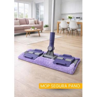Imagem de Rodo Mop Click Chenille Vassoura Segura Pano Flap 360º + Refil Grátis 