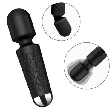 Imagem de Massageador Elétrico Portátil Varinha  28 Modos de Vibração e 8 Intens