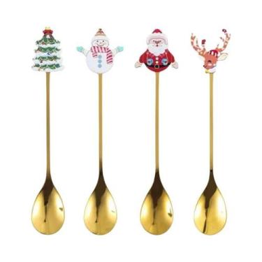 Imagem de Conjunto De Colheres De Café Em Aço Inoxidável Com Tema De Natal, Uten