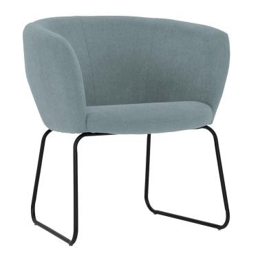 Imagem de Poltrona Decorativa Isis Base Aço Preto Suede Camurça Verde Azulado - Nexta Casa