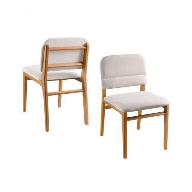 Imagem de Kit 2 Cadeiras Moderna Em Madeira Maciça - Carol - Requinte