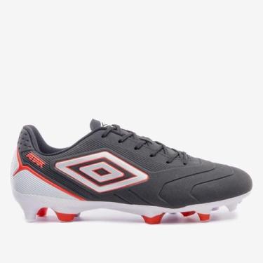 Imagem de Chuteira Campo Umbro Attak III Unissex, Preto, Cinza, 42